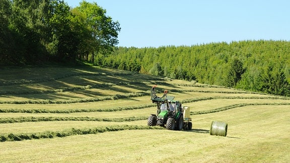 ein Traktor auf dem Feld