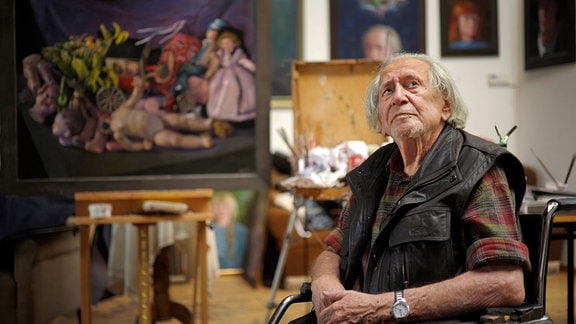 Der Maler Bernhard Heisig, 2010 in seinem Haus in Strodehne nahe Rhinow 